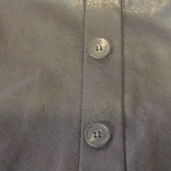 BLACK FAUX LEATHER BUTTON DETAIL LINED MIDI SKIRT - Picture 8 of 9